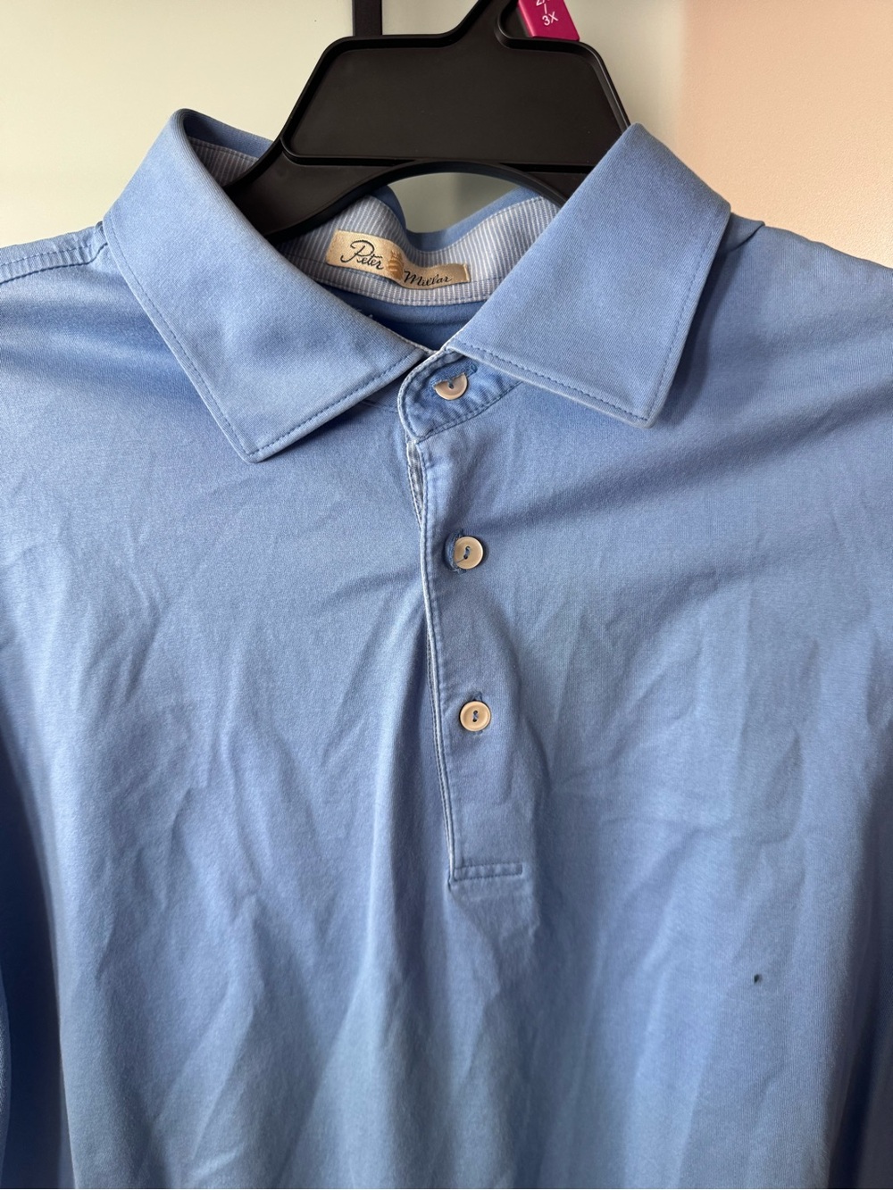 Peter Millar Classic Polo in Sky Blue - Picture 3 of 4